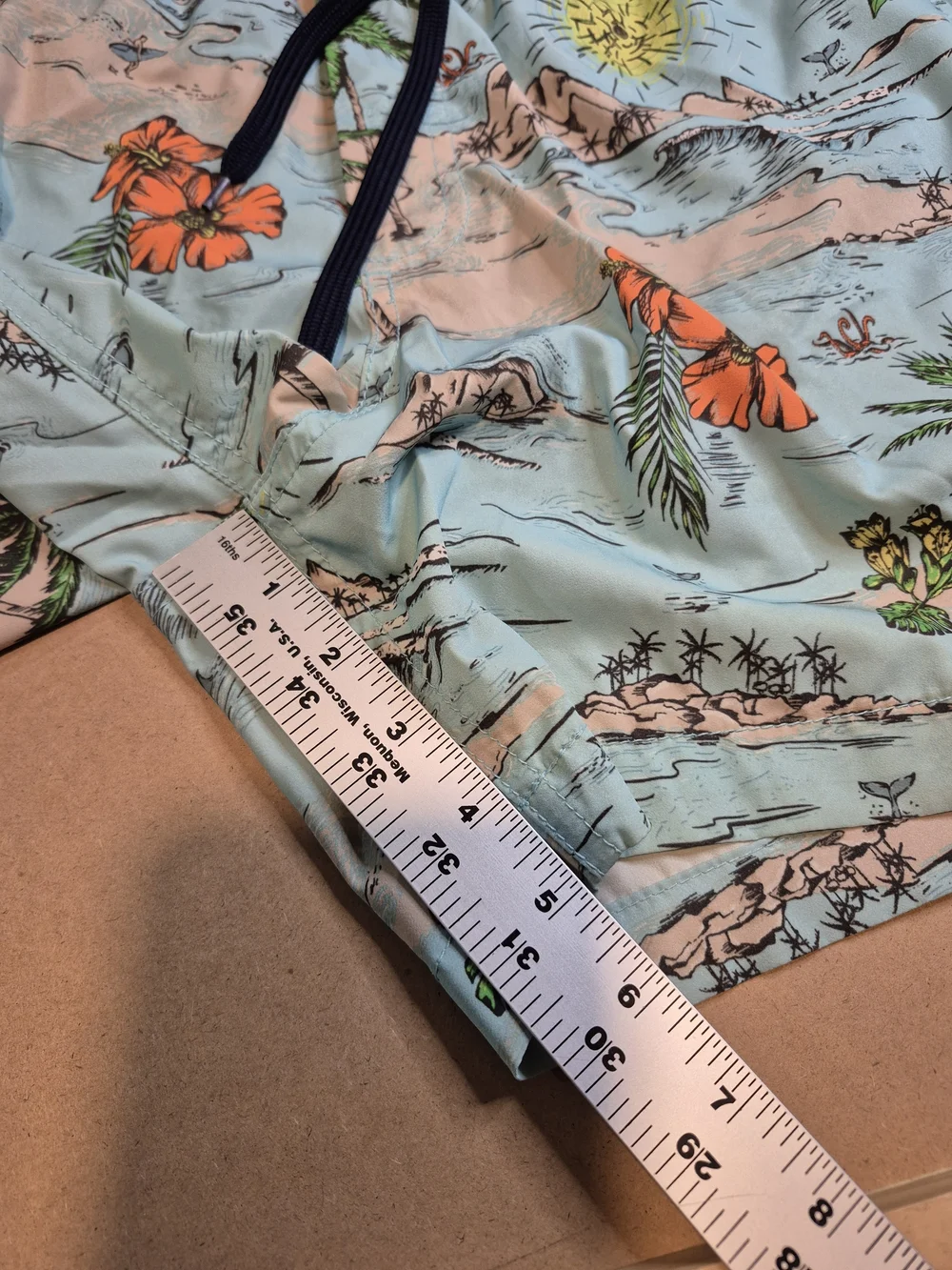 GAP Men's Light Blue Tropical Print Swim Trunks 4545/6